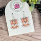 Corgi dog acrylic earrings, corgi gifts, puppy earrings, dog gifts for women, fun earrings, wire hooks, gifts for dog lovers, corgi jewelry