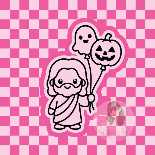 Jesus holding Halloween balloons silicone freshie mold