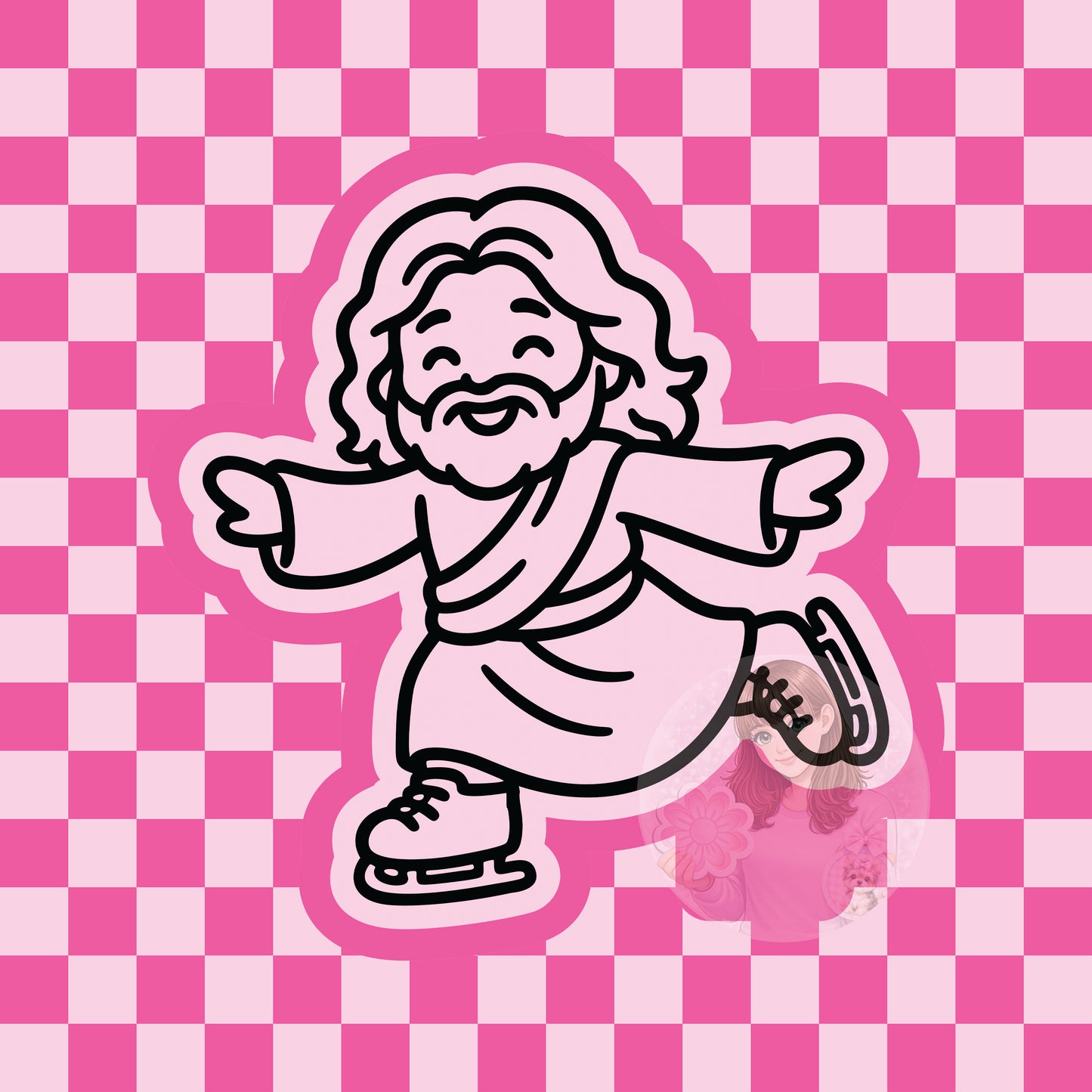 Ice skating Jesus silicone freshie mold