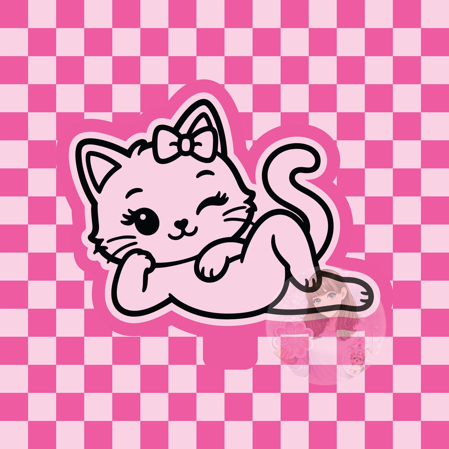 Posing kitty silicone freshie mold