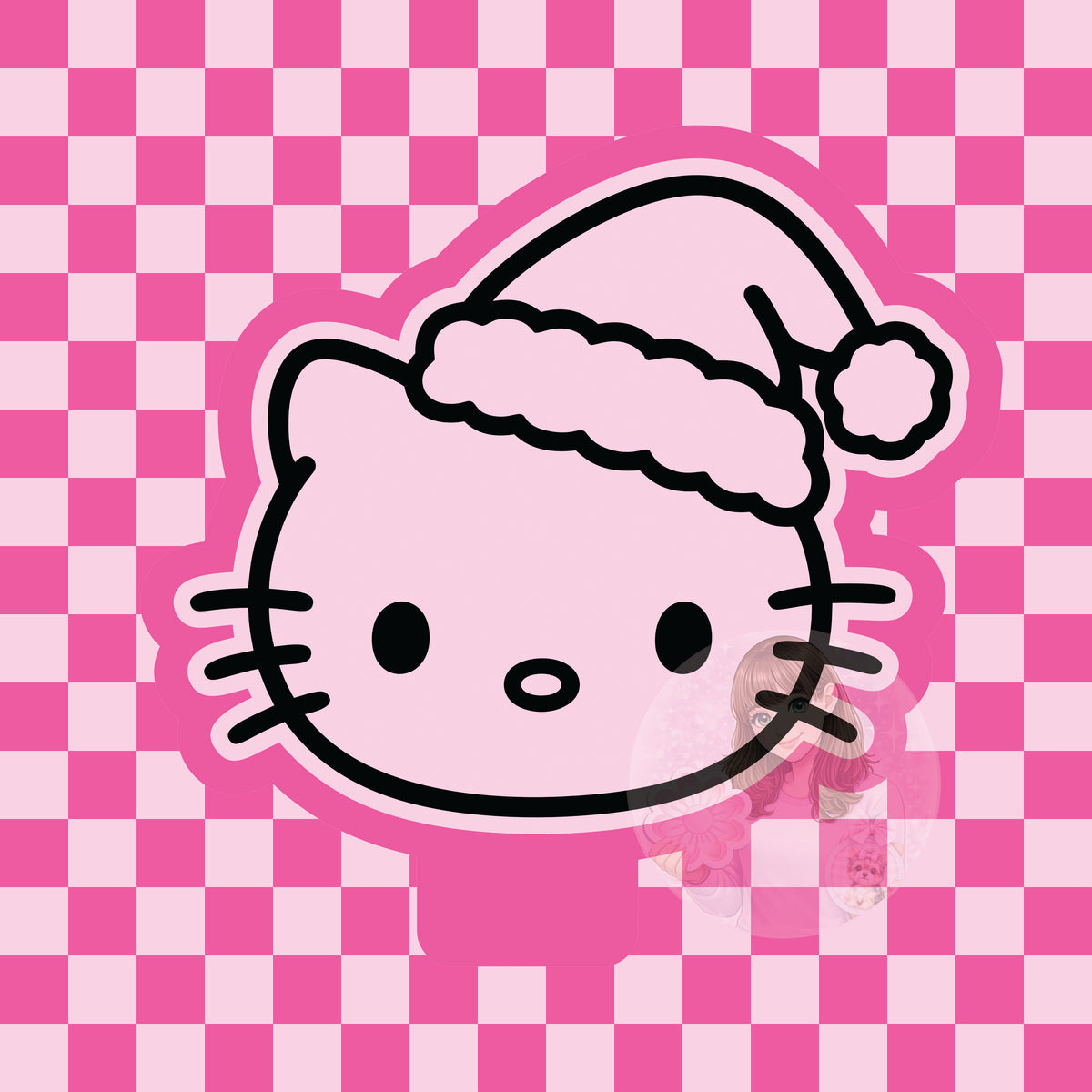 Santa hat kitty silicone mold
