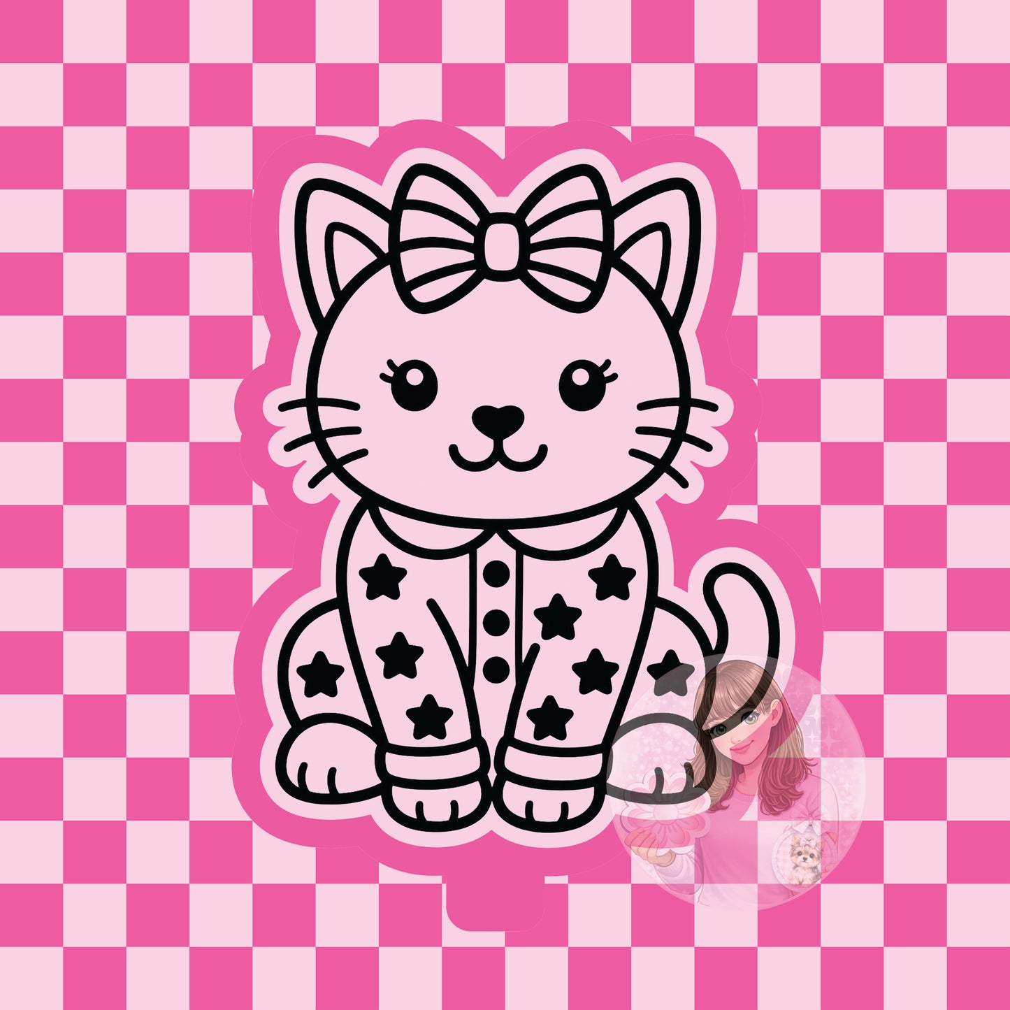 Kitty with patriotic pjs silicone freshie mold