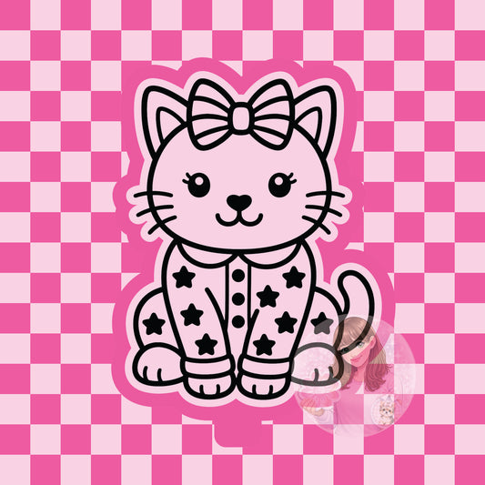Kitty with patriotic pjs silicone freshie mold