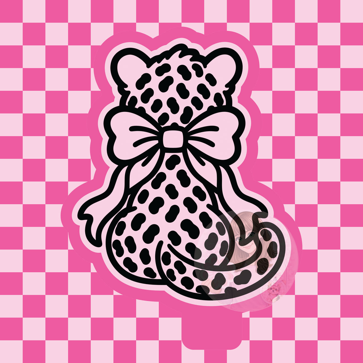 Leopard with bow silicone freshie mold