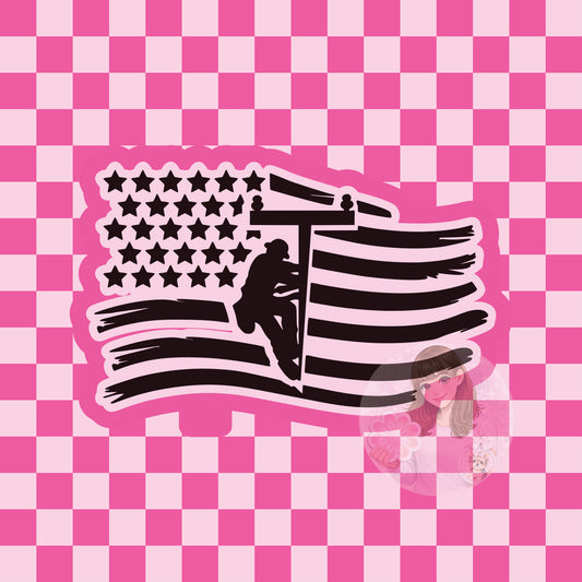Lineman flag silicone freshie mold