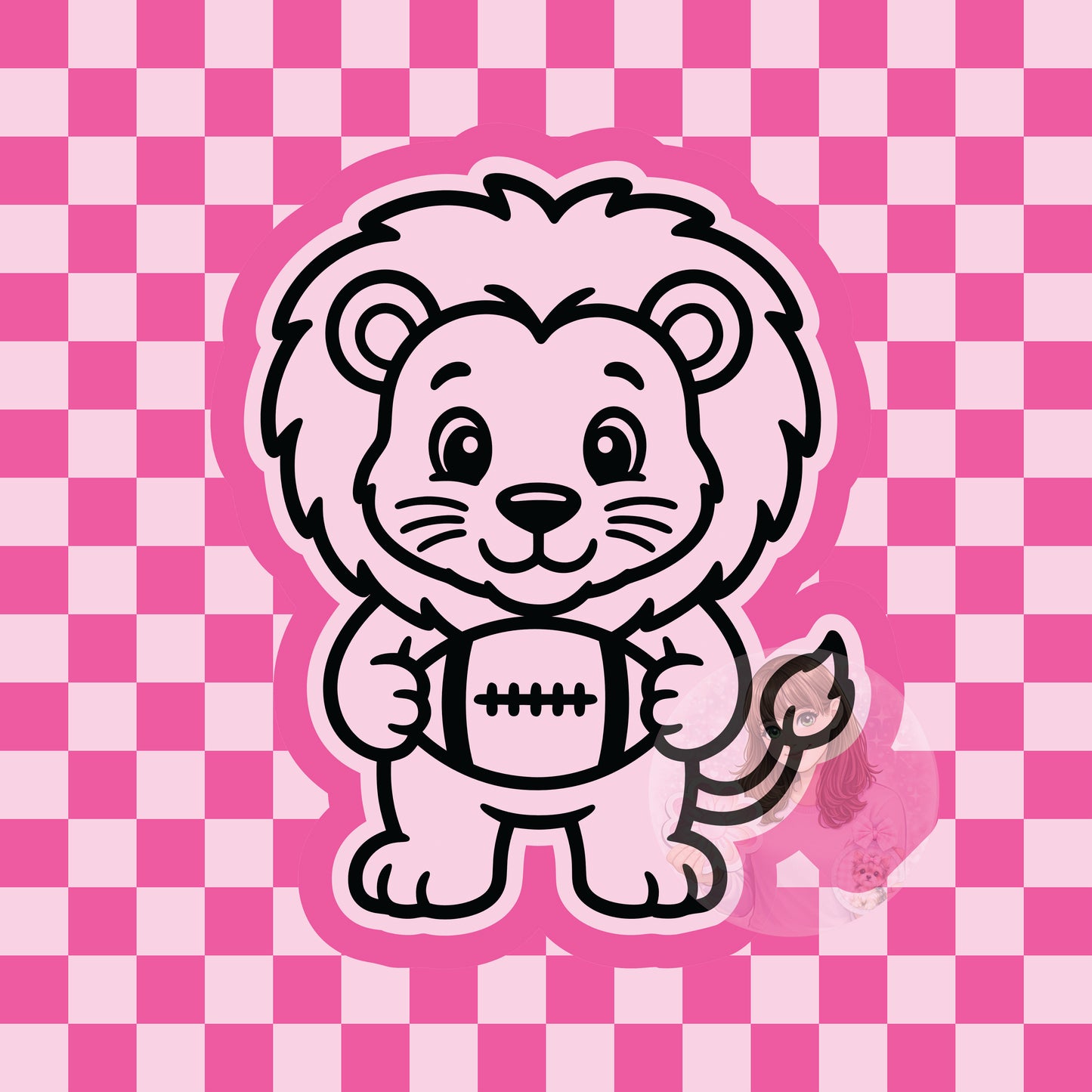 Lion holding football silicone freshie mold