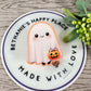 Cute little ghost retractable badge reel, Halloween ghost badge holder, Halloween nurse ID holder, lanyard, key holder, medical badge clip