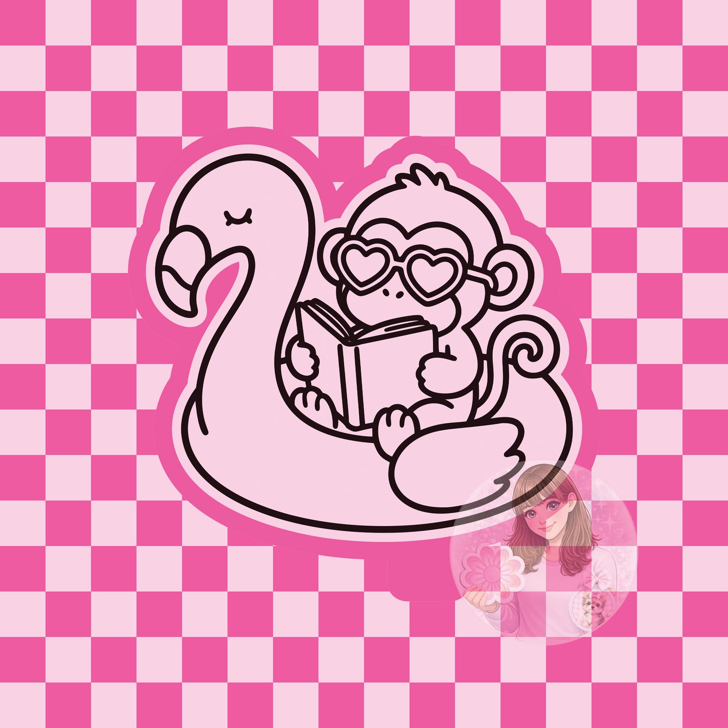 Monkey flamingo float silicone freshie mold