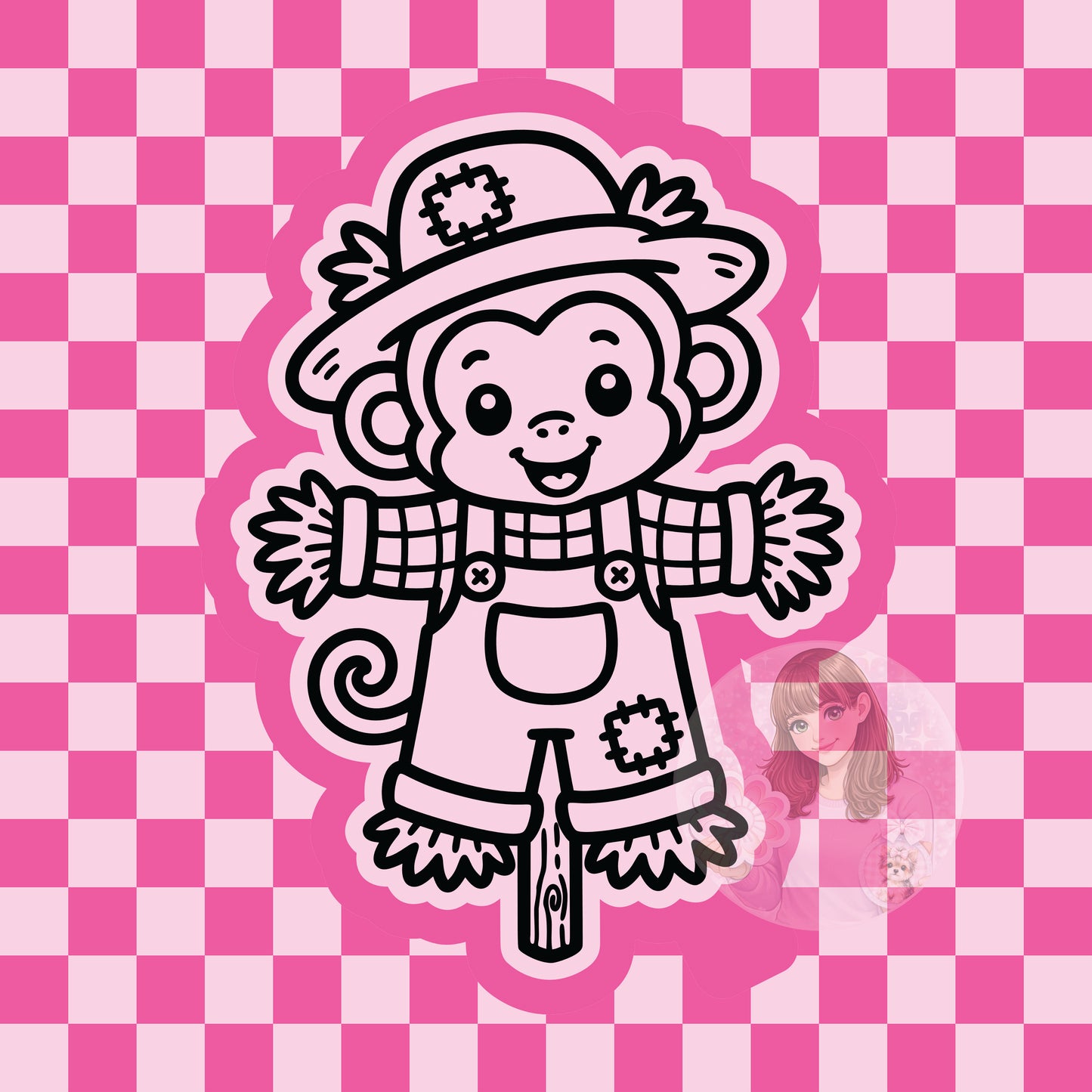 Monkey scarecrow silicone freshie mold