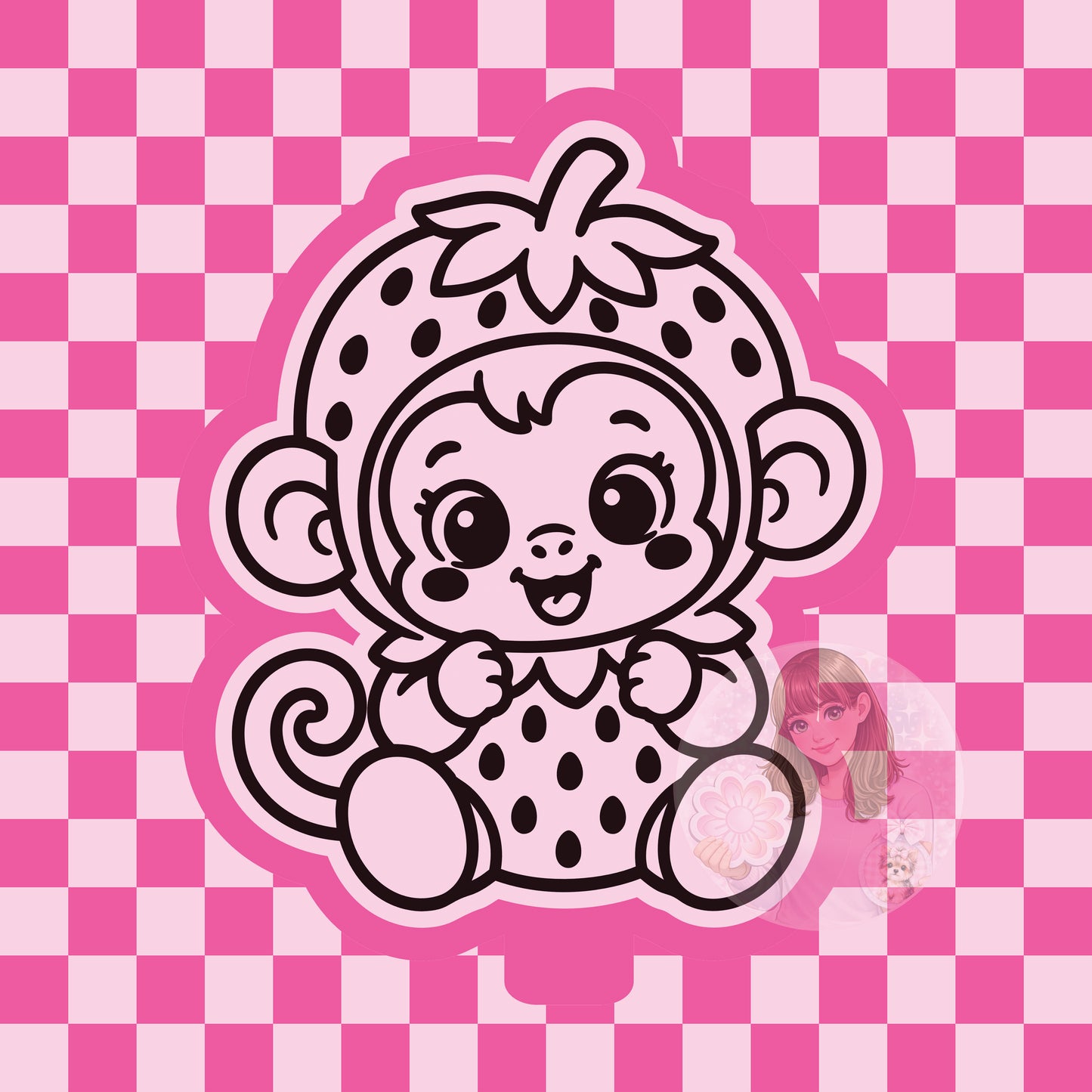 Strawberry monkey silicone freshie mold
