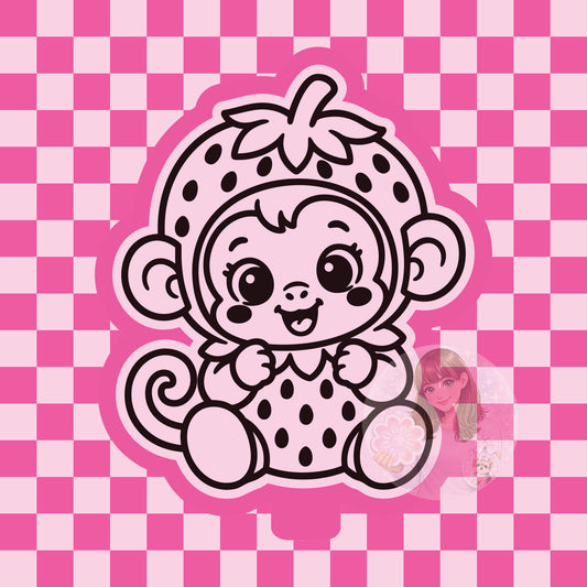 Strawberry monkey silicone freshie mold