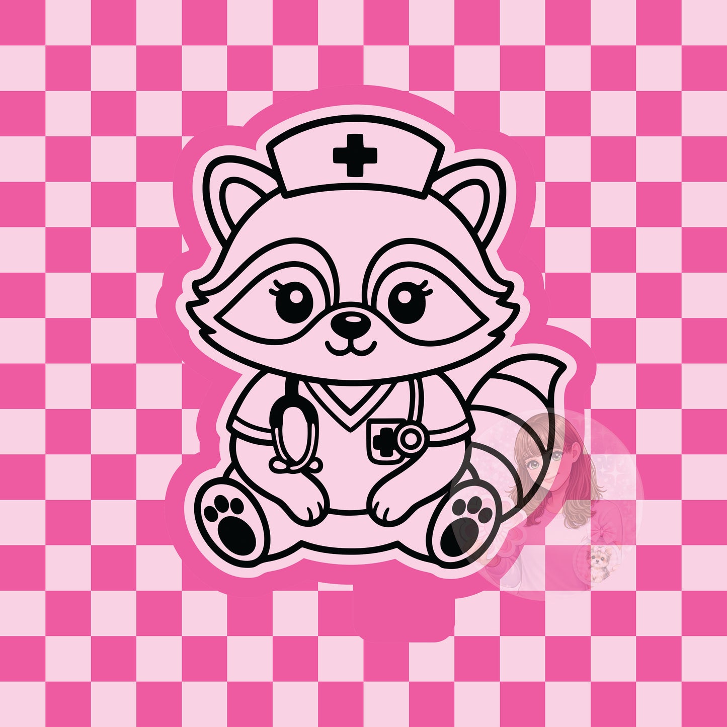 Raccoon nurse silicone freshie mold