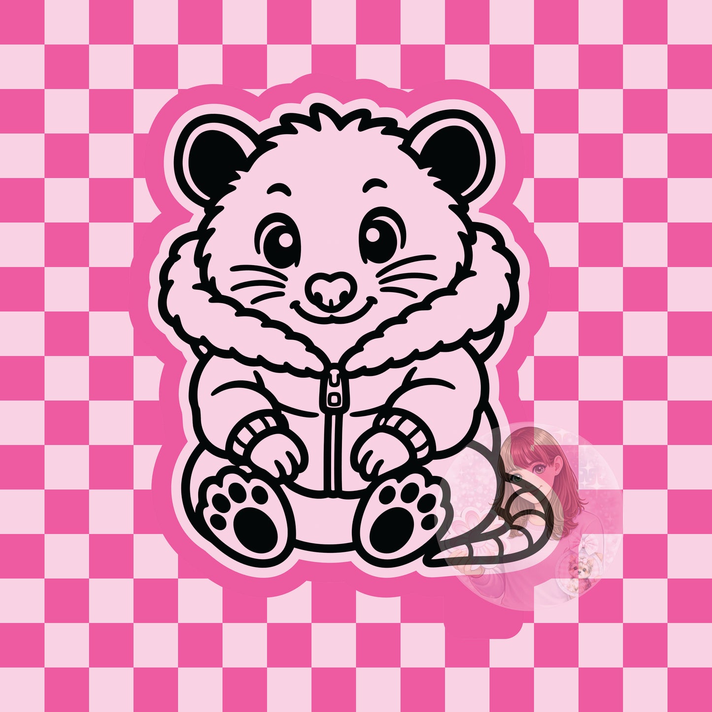 Opossum in jacket silicone freshie mold
