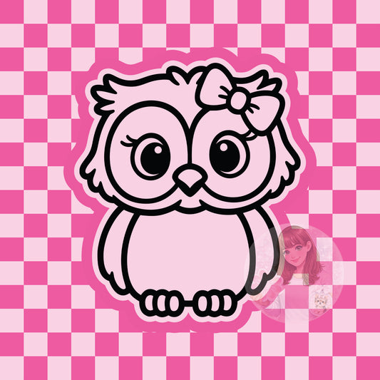 Owl with bow silicone freshie mold