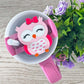 Pink owl cup topper, owl tumbler topper, owl gifts, 20oz, 30oz, 40oz topper for cup, acrylic owl tag for cup, handmade topper