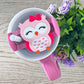 Pink owl cup topper, owl tumbler topper, owl gifts, 20oz, 30oz, 40oz topper for cup, acrylic owl tag for cup, handmade topper