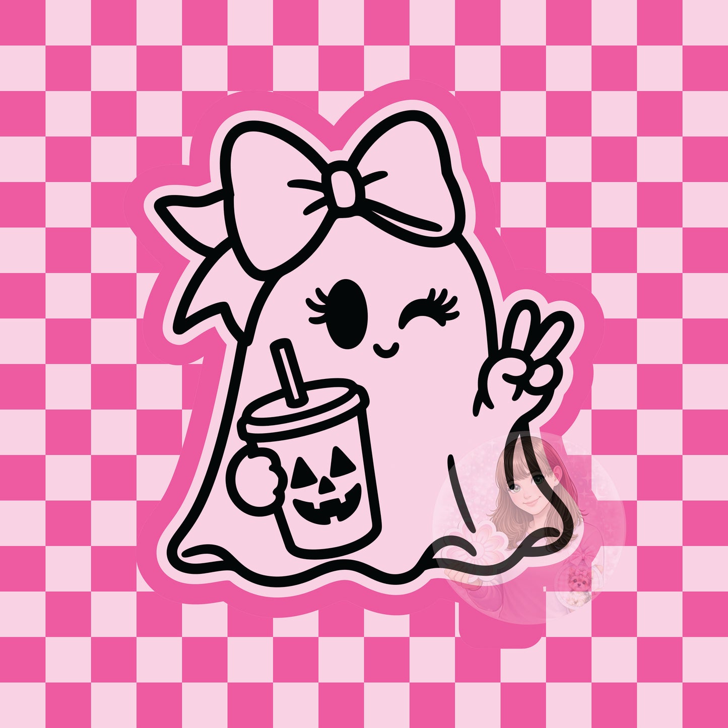 Peace ghost with drink silicone freshie mold