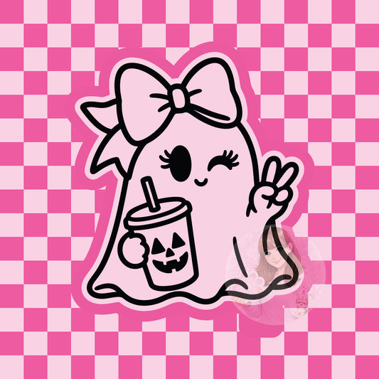 Peace ghost with drink silicone freshie mold