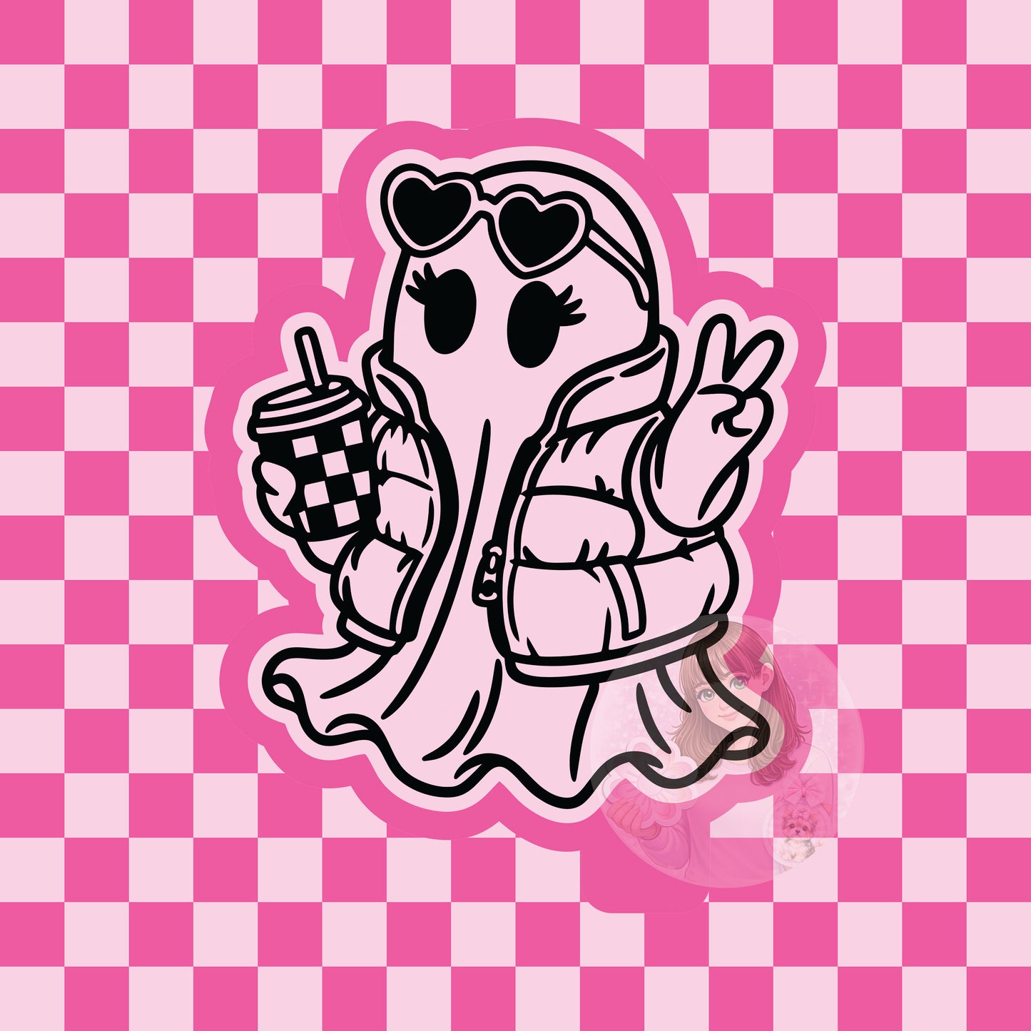 Peace girly ghost silicone freshie mold