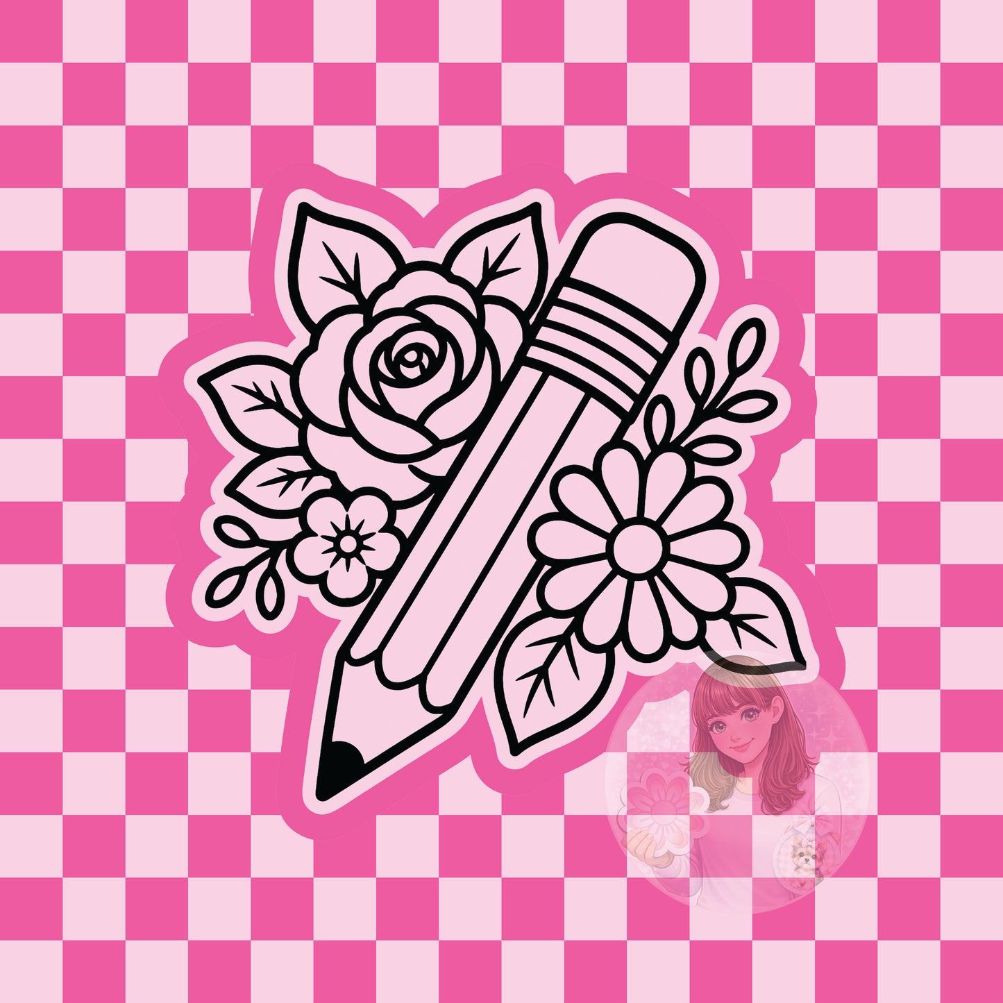 Floral pencil silicone freshie mold