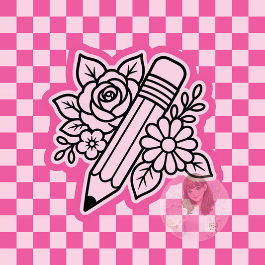 Floral pencil silicone freshie mold