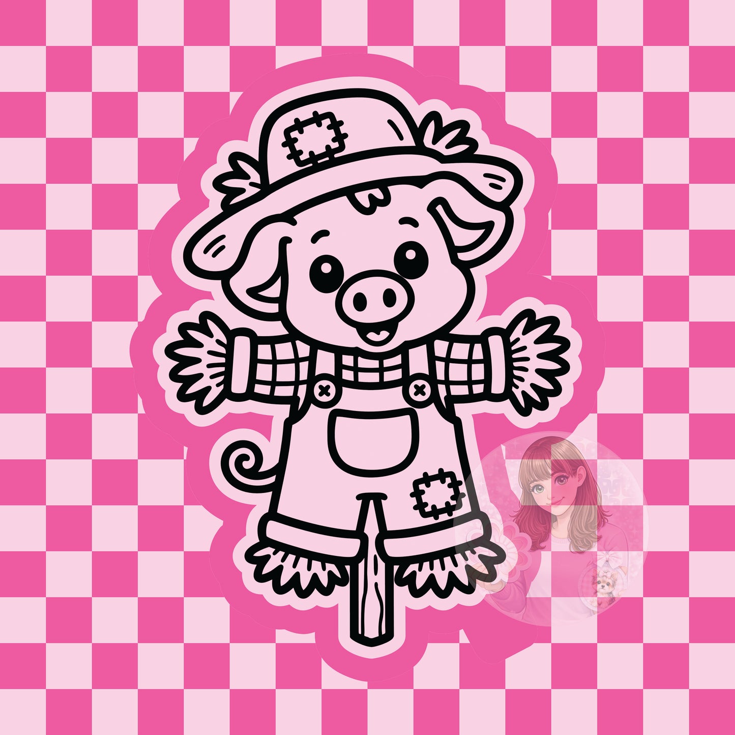 Pig scarecrow silicone freshie mold