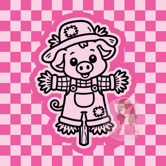 Pig scarecrow silicone freshie mold