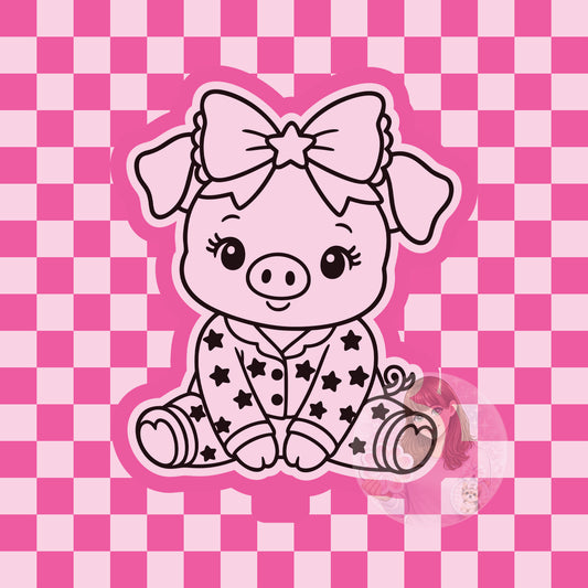 Pig in star pajamas silicone freshie mold