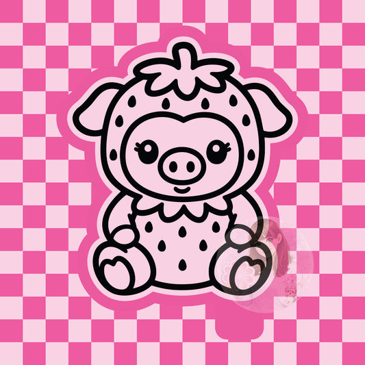 Strawberry pig silicone freshie mold