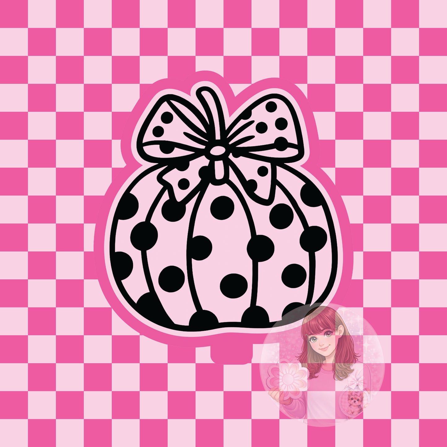 Polka dot pumpkin silicone freshie mold