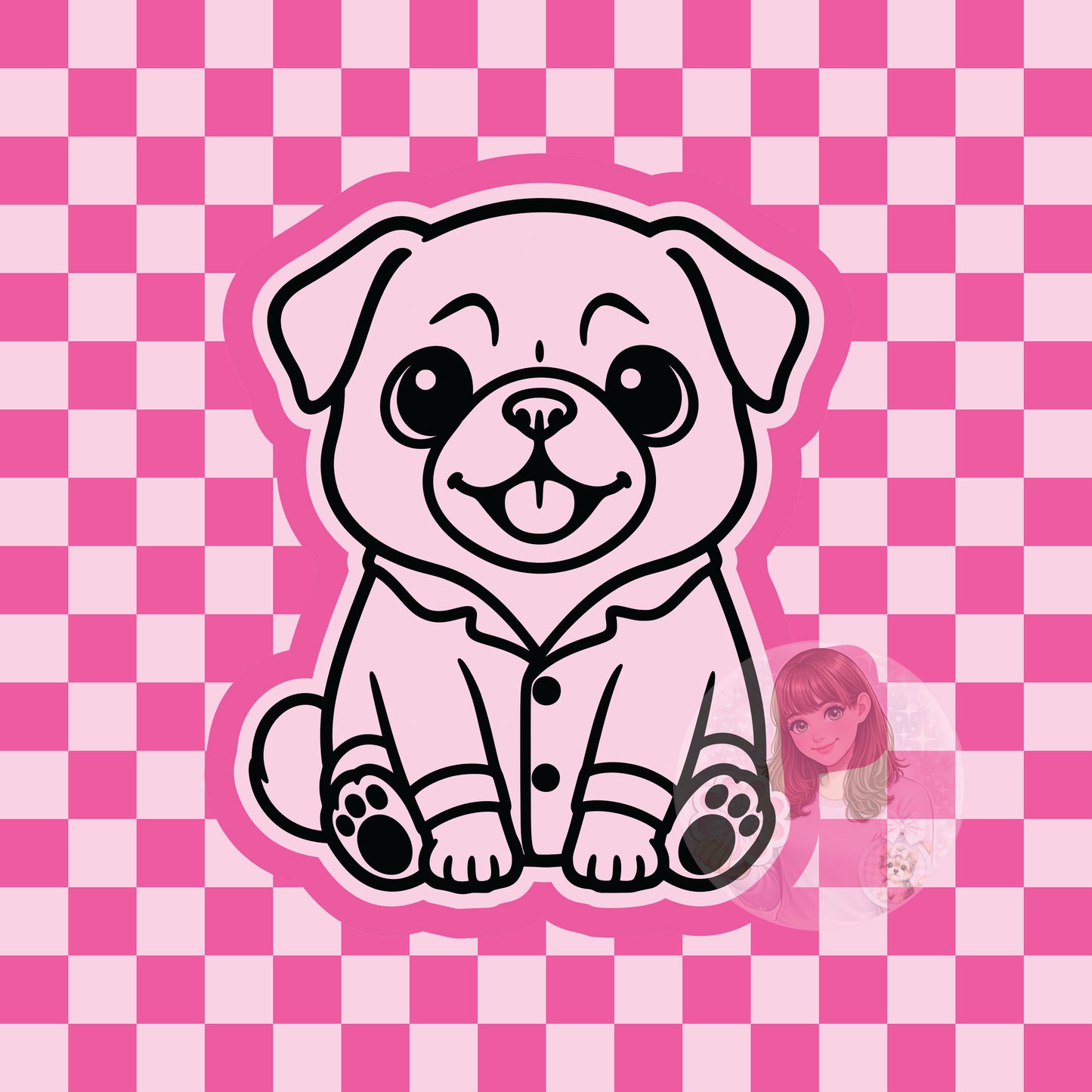 Pug in pajamas silicone freshie mold