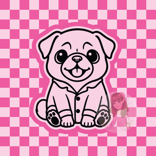 Pug in pajamas silicone freshie mold