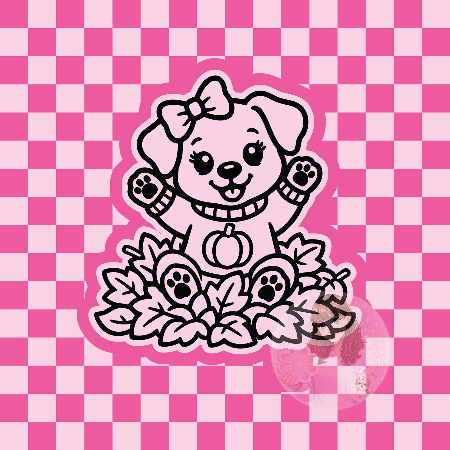 Puppy in leaves silicone freshie mold