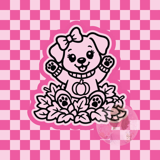 Puppy in leaves silicone freshie mold