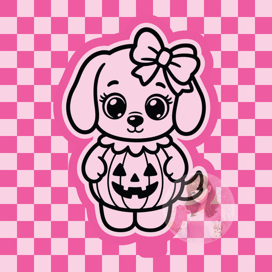 Puppy dressed as pumpkin silicone freshie mold