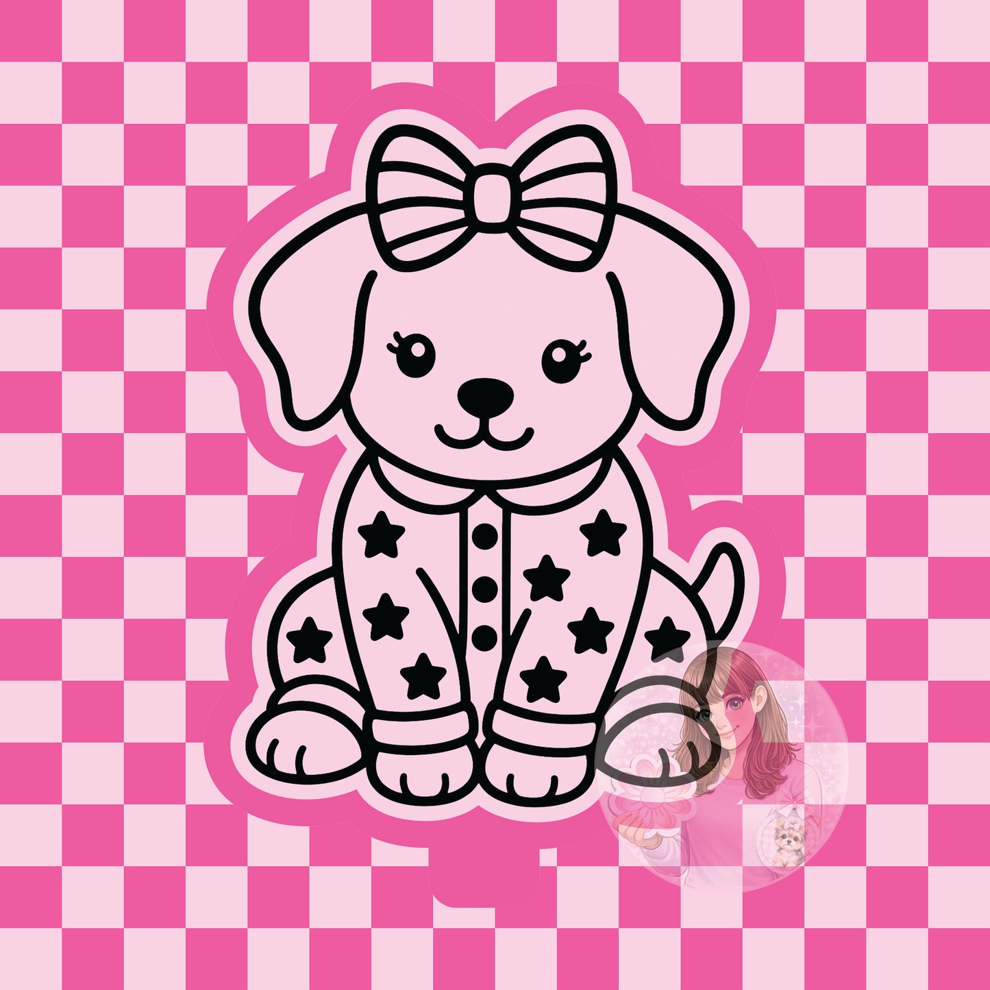 Puppy with patriotic pjs silicone freshie mold