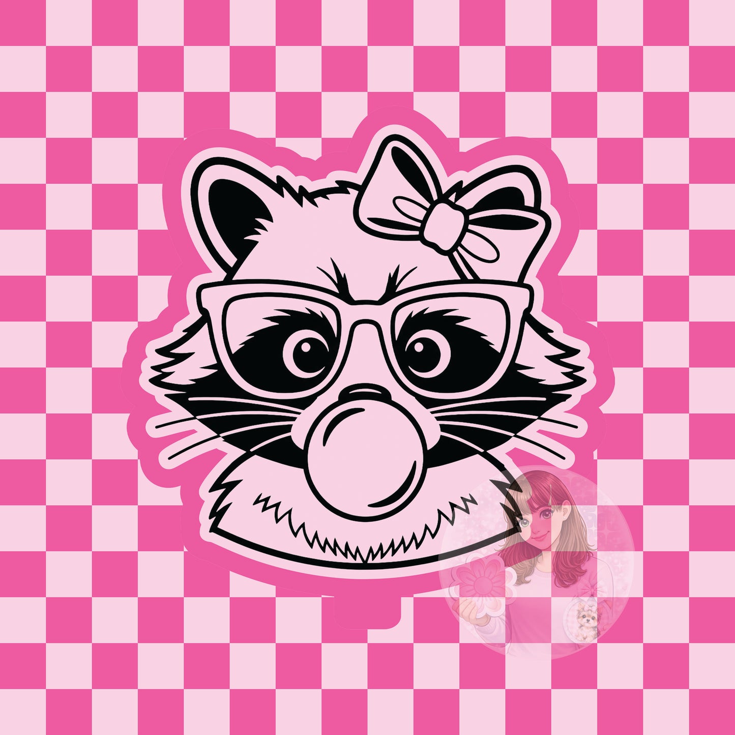 Raccoon bubblegum silicone freshie mold