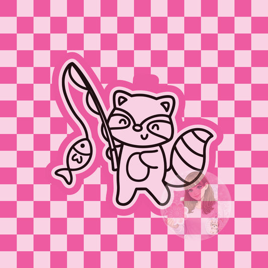 Raccoon fishing silicone freshie mold