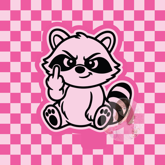 Raccoon middle finger silicone freshie mold
