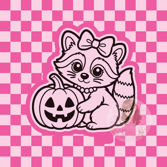 Raccoon with pumpkin silicone freshie mold