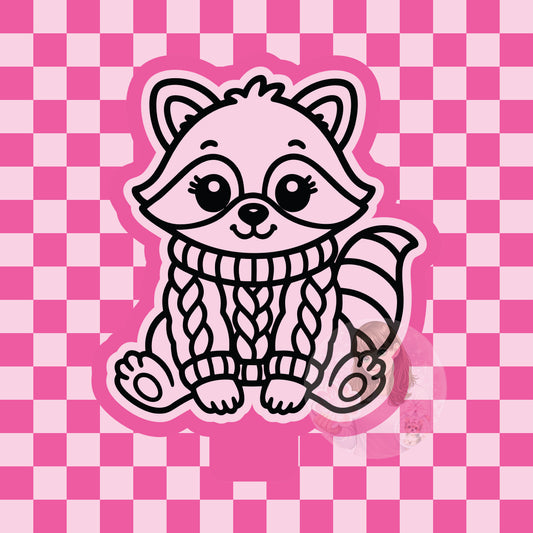 Raccoon in knitted sweater silicone freshie mold