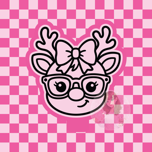 Reindeer with glasses silicone freshie mold