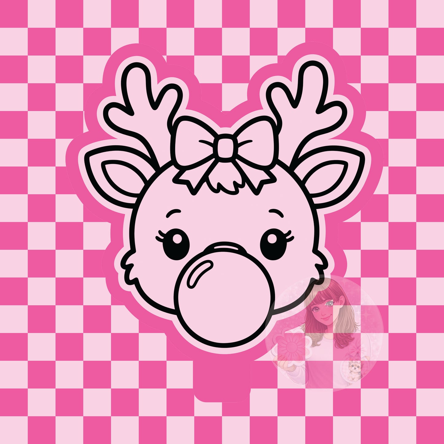 Reindeer bubblegum silicone freshie mold