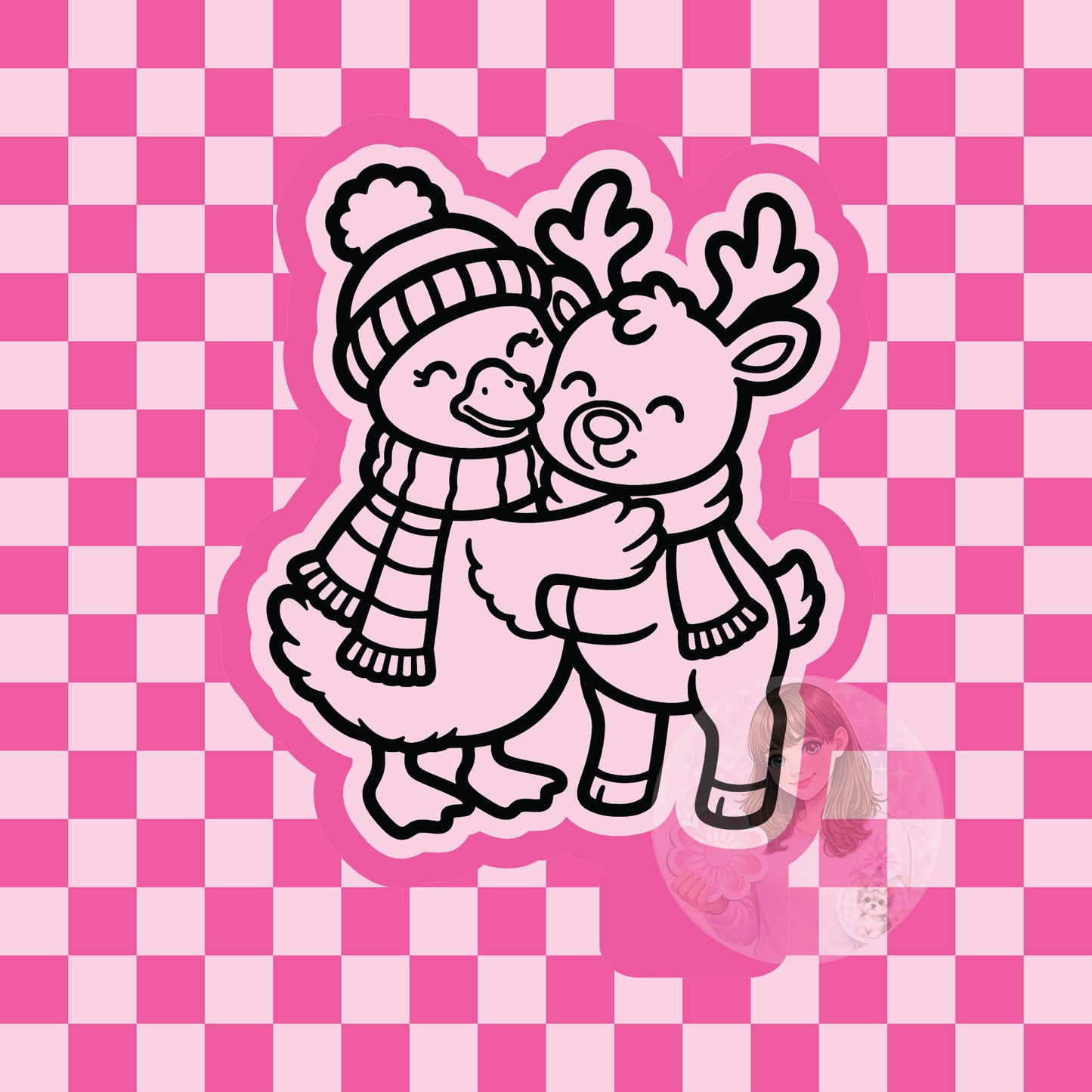 Reindeer and goose hug silicone freshie mold
