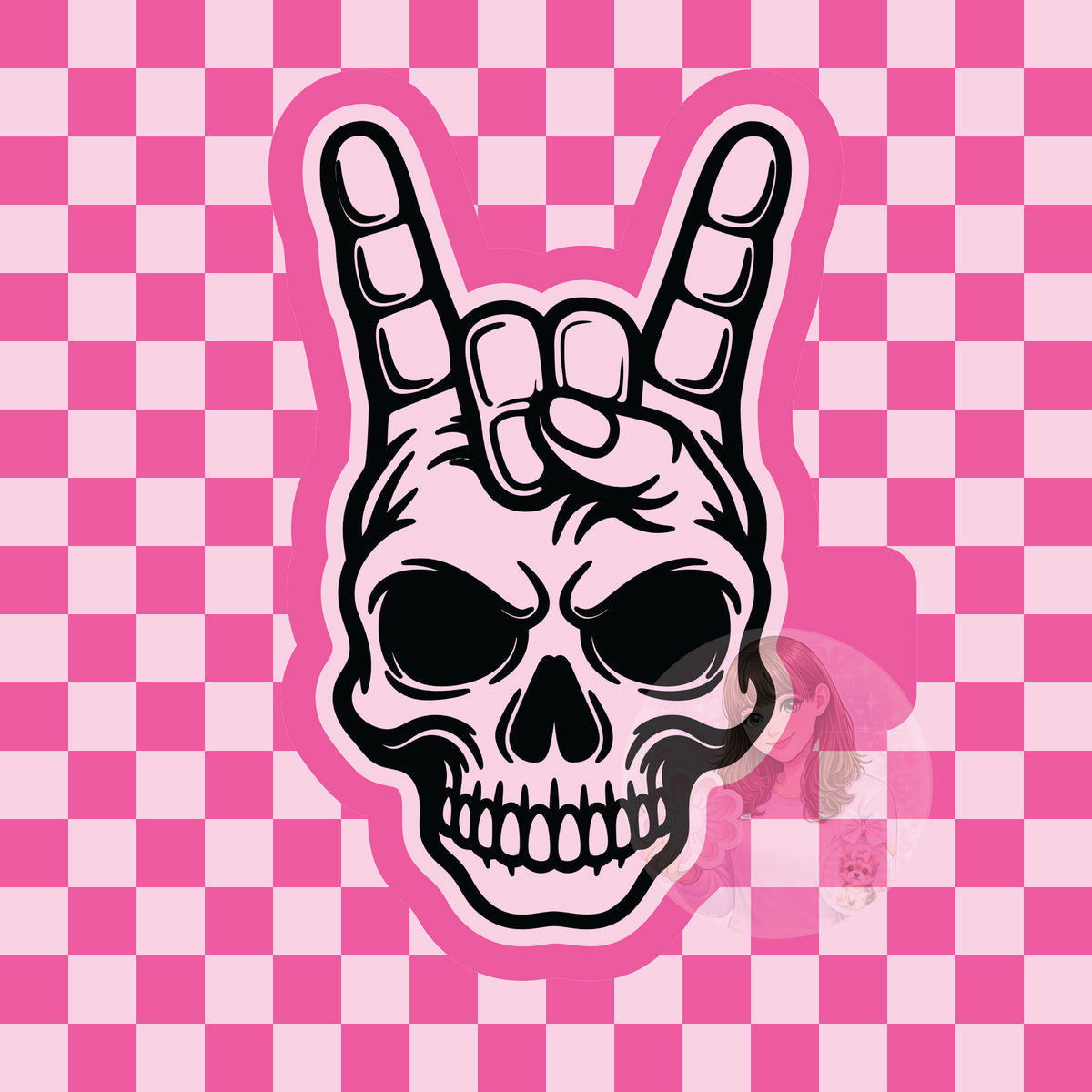 Rock on skull silicone freshie mold