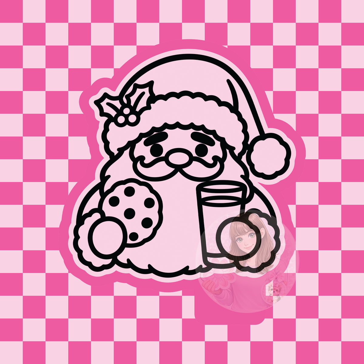 Santa with milk and cookies silicone freshie mold