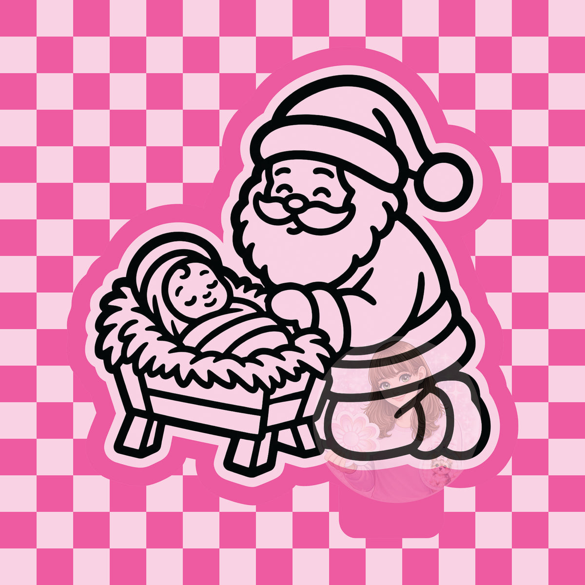 Santa and baby Jesus silicone freshie mold