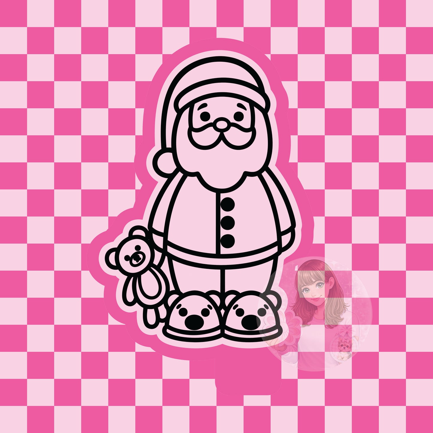 Santa in pajamas silicone freshie mold