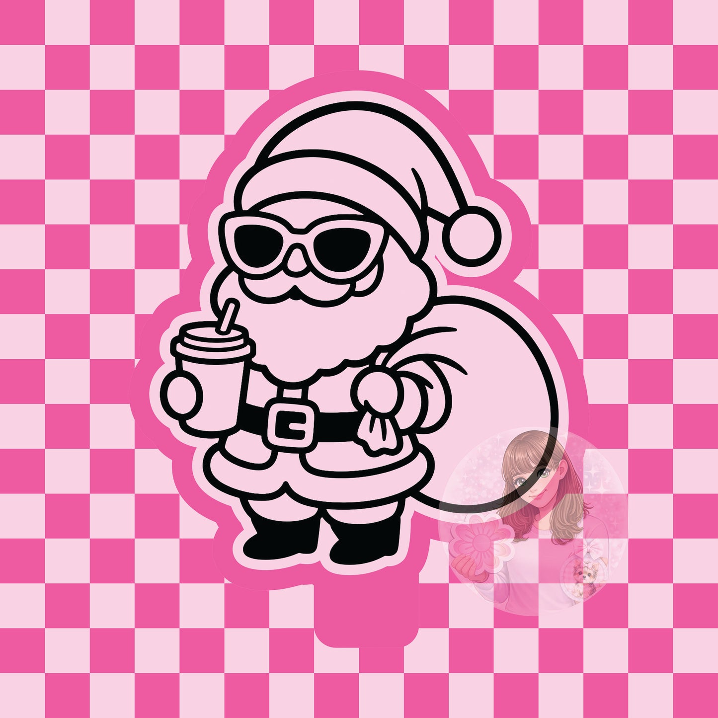 Santa in sunglasses silicone freshie mold