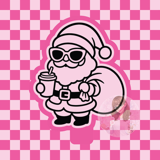 Santa in sunglasses silicone freshie mold
